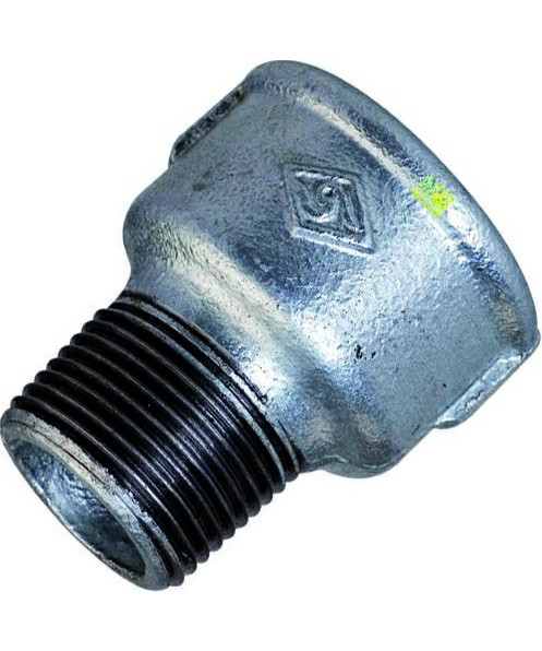 Spidsmuffe 3/4" x 1/2" galvaniseret