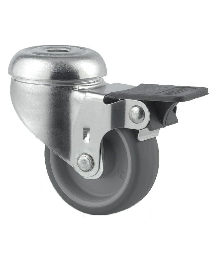 Drejeligt hjul m/ bremse Ø50 mm - maks. 50 kg
