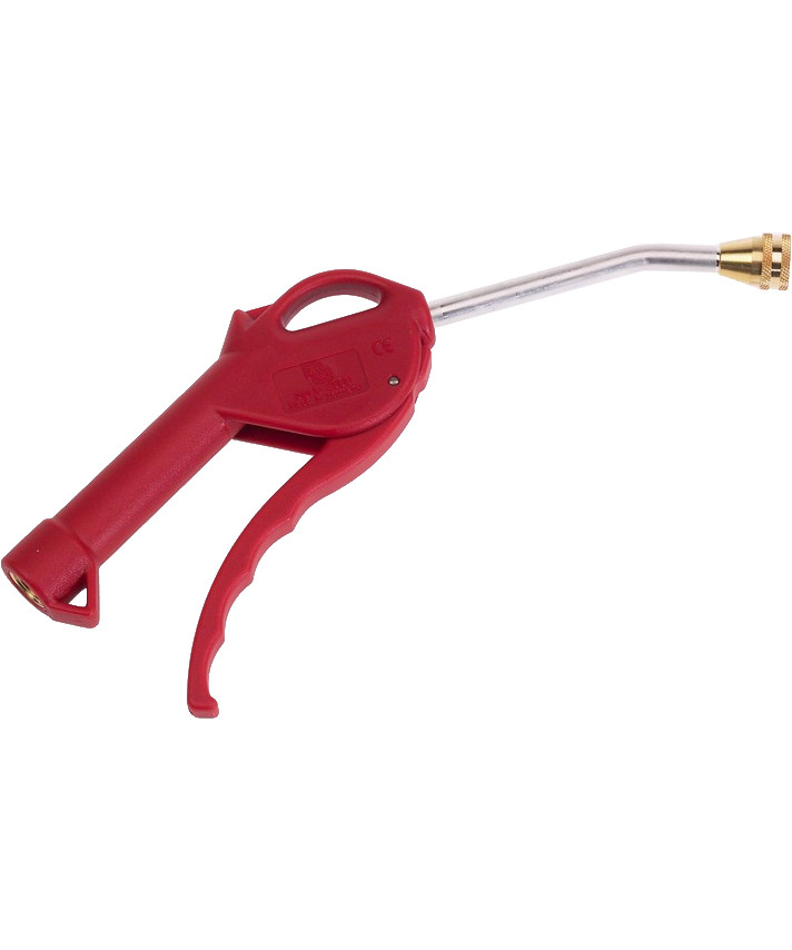 Rectus blæsepistol med cykeladapter, Ø6mm bøjet rør, t/racerventil/alm. ventil, rød