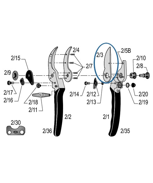 Billede af Felco 2/3 skær til Felco beskæresakse