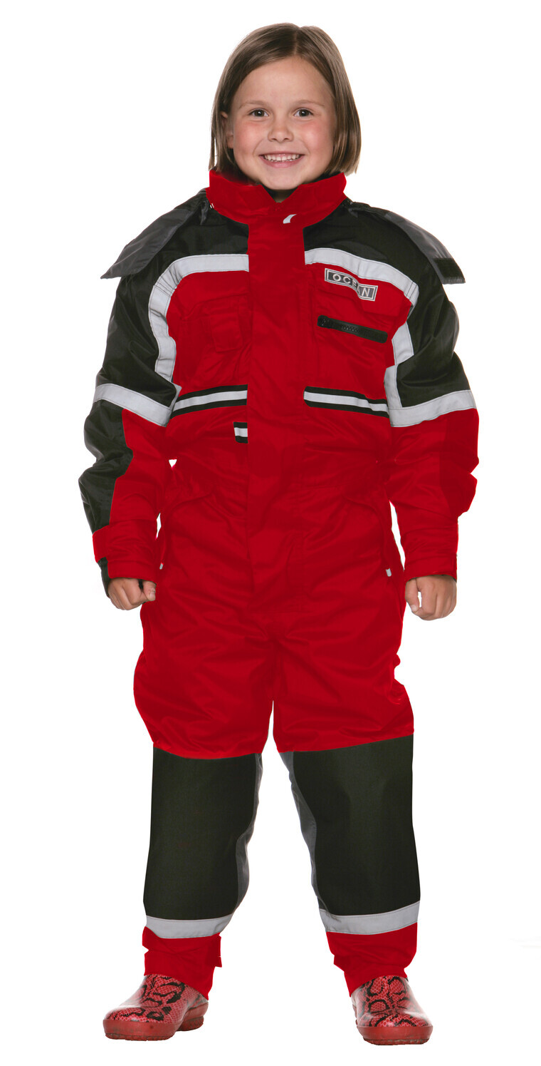 Ocean junior kedeldragt (Rød/Sort, 12 ÅR/140-150 CM)