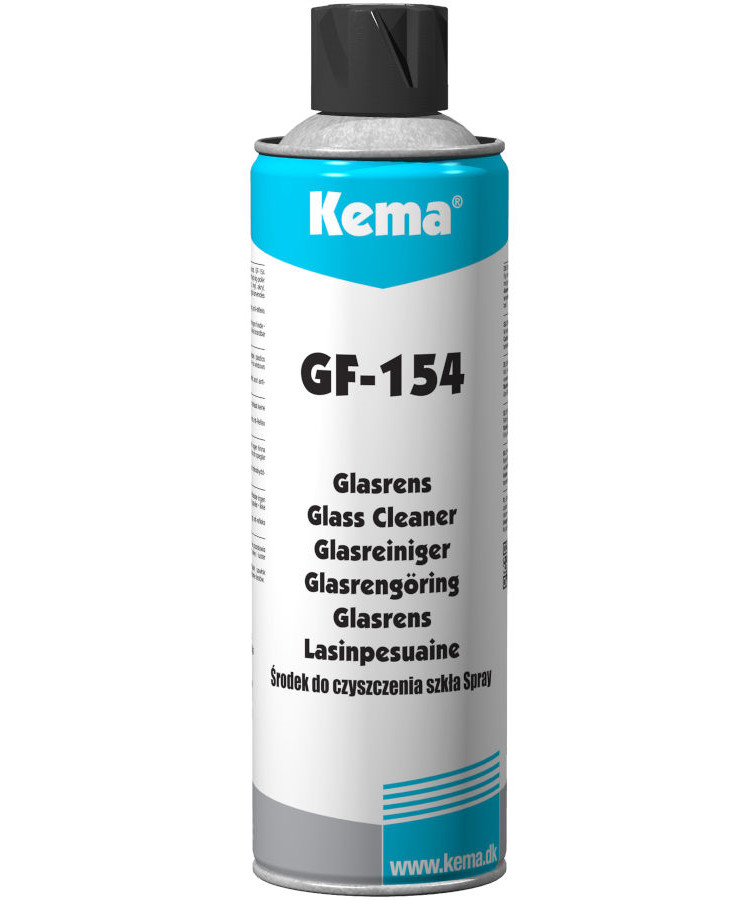 KEMA Glasrens GF-154 500ml spray fjerner fedt, snavs, trafikfilm ren overflade uden hinde  eller sæbefilm