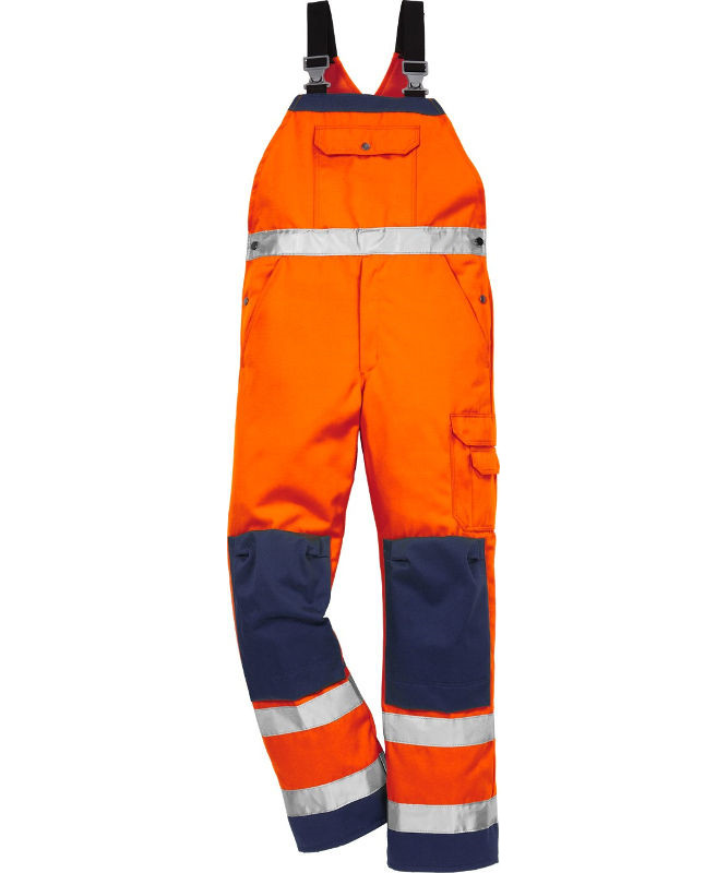Kansas/fristads Essential Hi Vis Overalls Kl. 2 Hi Vis Orange/marine 44