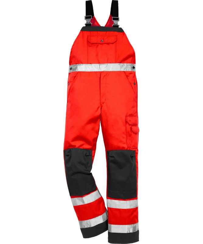 Kansas/fristads Essential Hi Vis Overalls Kl. 2 Hi Vis Rød/sort 48