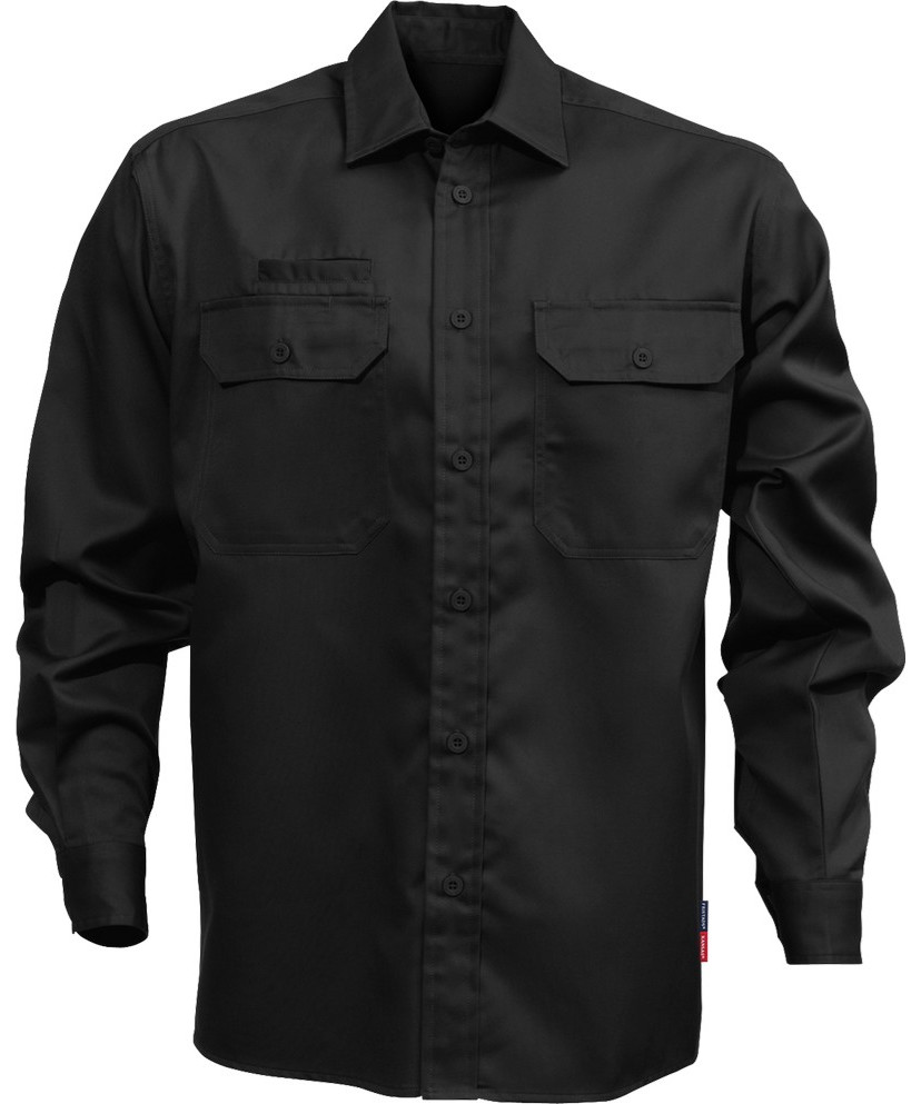 Kansas Bomuld skjorte 100732 - Sort / M - Skjorter - Elektrisk lysbue. Bokstest og åben lysbuetest. Inklusiv ELIM-værdi - EN 1149-5