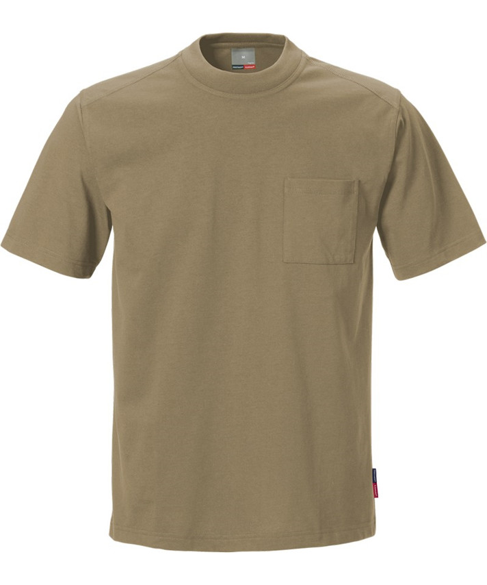 Se Kansas/Fristads Match T-shirt m/ korte ærmer (Khaki, XS) hos Specialbutikken