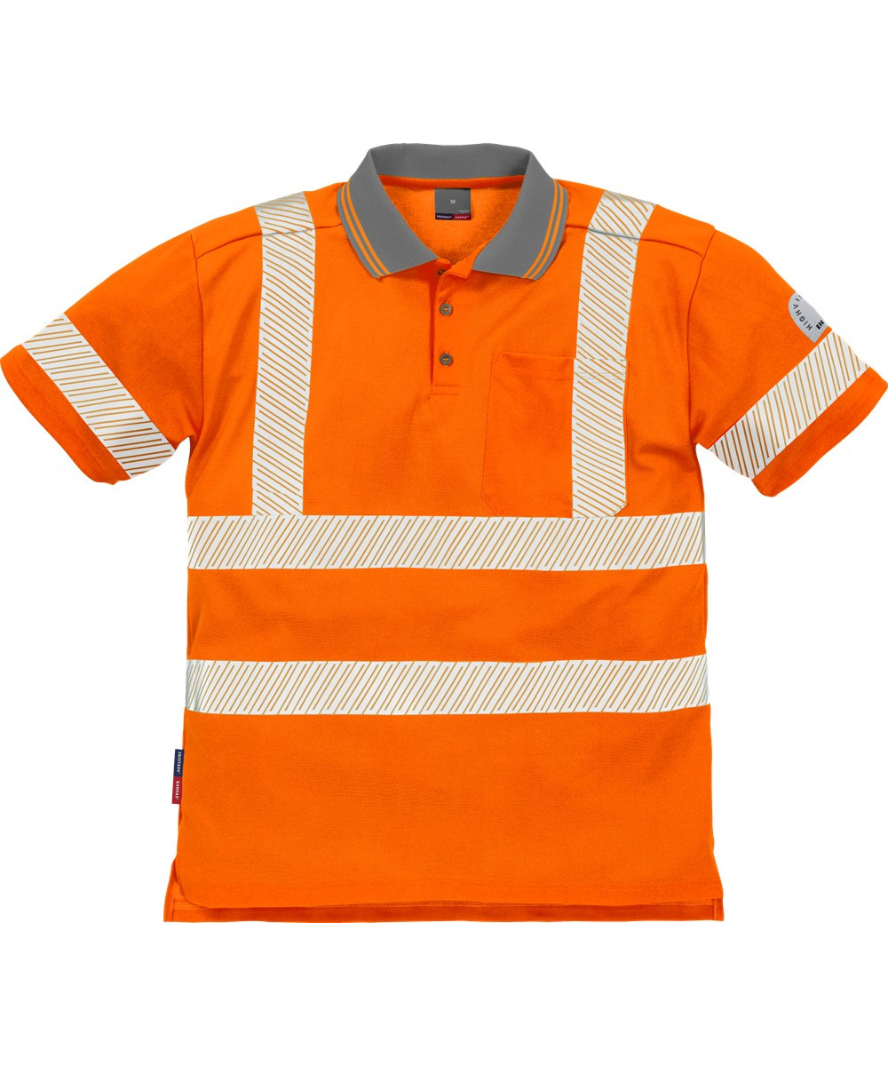 Se Kansas/Fristads Hi-Vis Poloshirt m/ reflekstryk (Hi Vis Orange, S) hos Specialbutikken