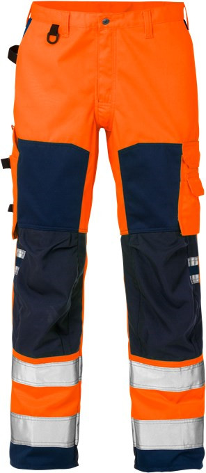 Billede af Kansas/Fristads Hi-Vis bukser klasse 2 (Hi Vis Orange/Marine, 56) hos Specialbutikken