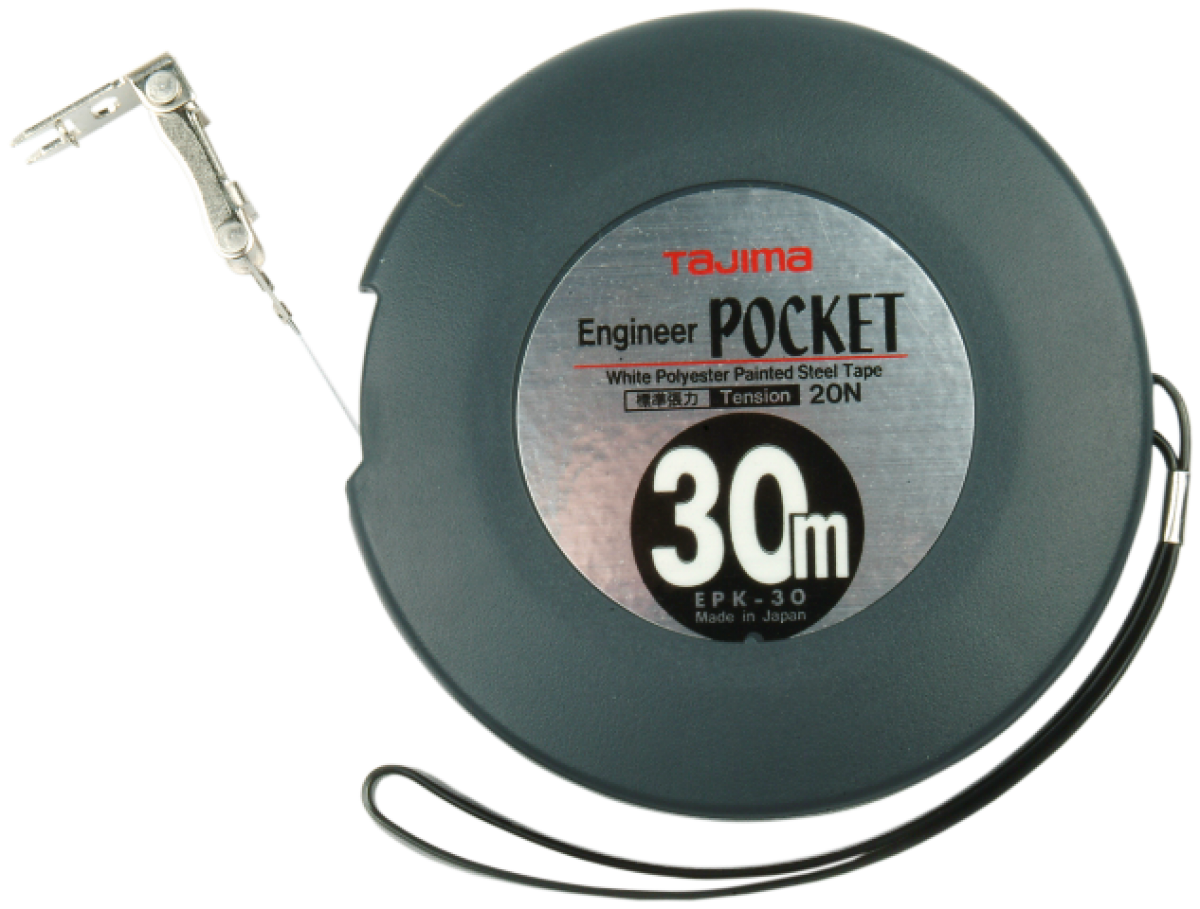 Pocket båndmål 30M FIG 4 KL 1 Rustfrit stål