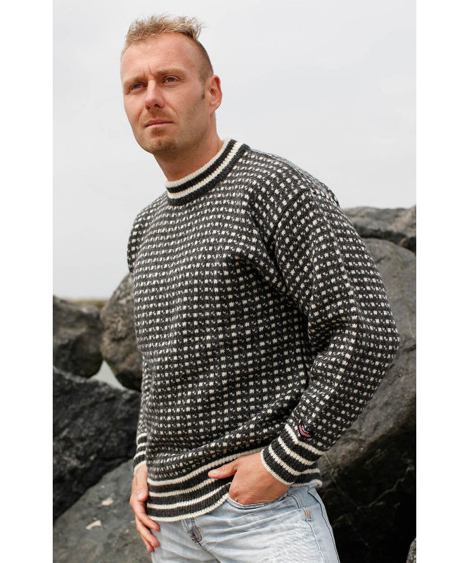 Se Norwool færøsk sweater (Hvid, L) hos Specialbutikken