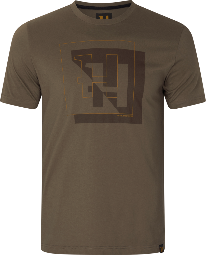 Härkila H-logo S/S T-shirt (Major Brown, M) billede