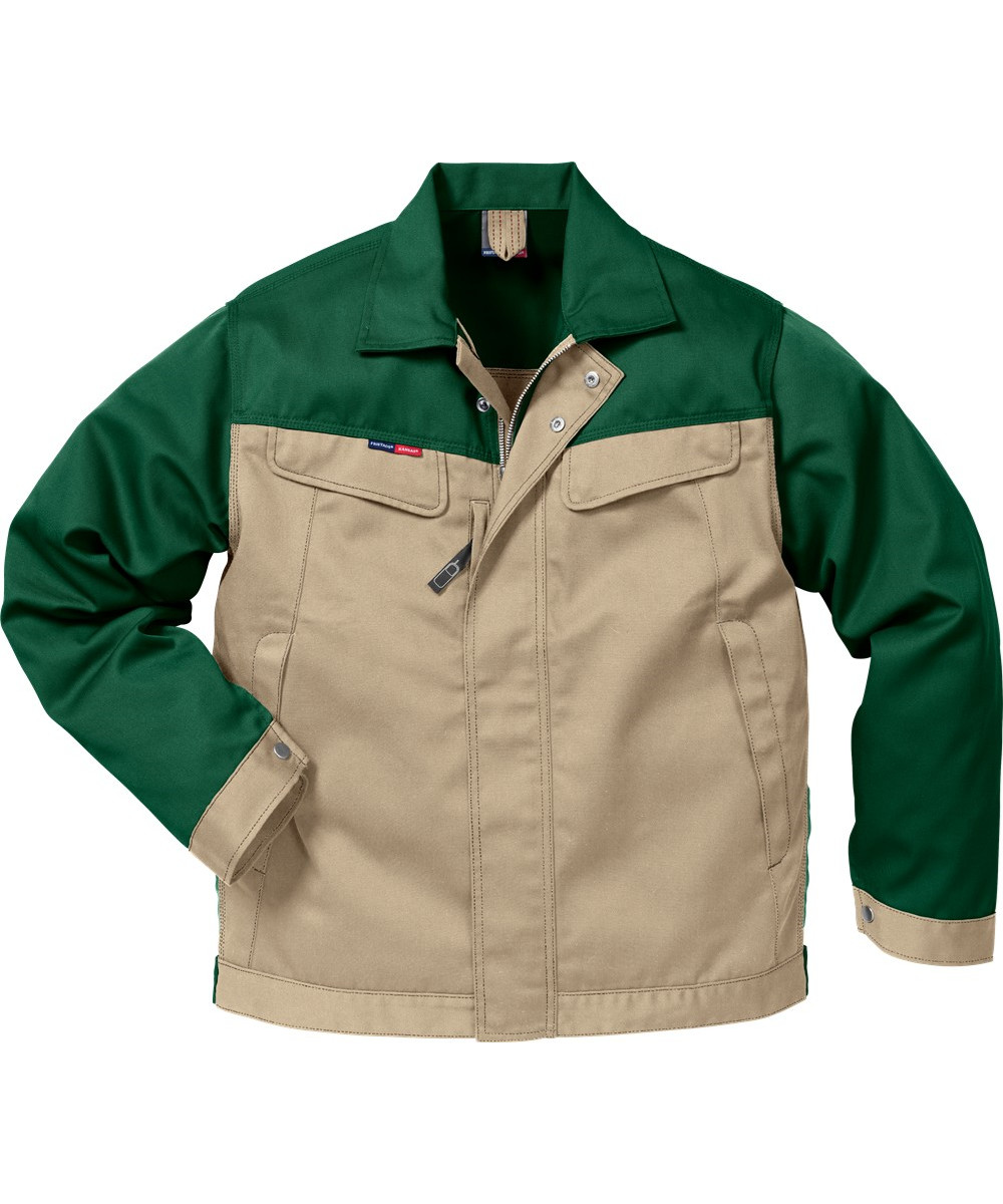 Kansas/Fristads Icon Workers jakke (Khaki/Grøn, M)