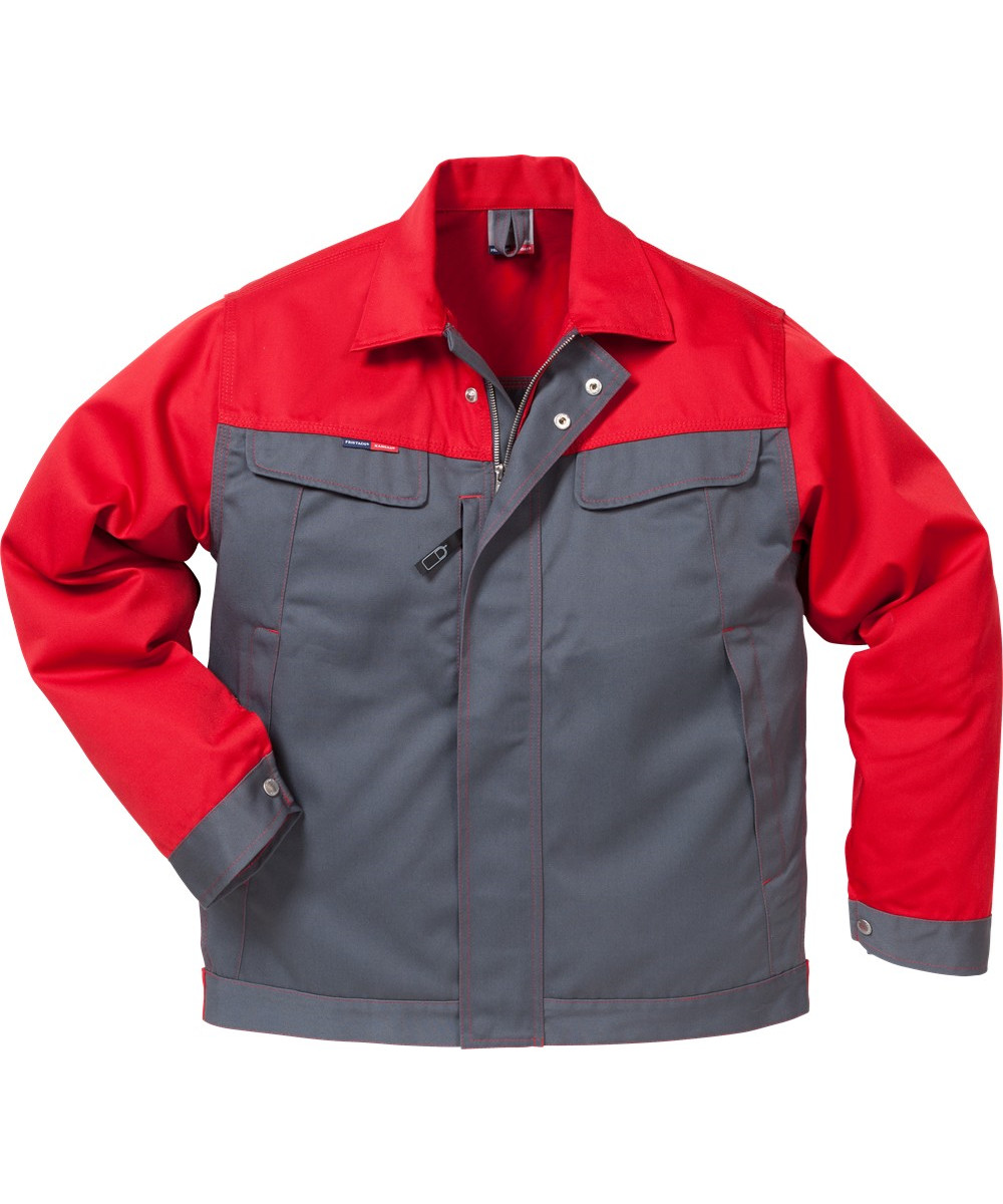 Kansas/Fristads Icon Workers jakke (Grå/Rød, 2XL)