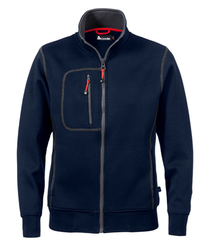 Se Kansas/Fristads A-Code sporty sweatshirt - damemodel (Midnatsblå, XL) hos Specialbutikken