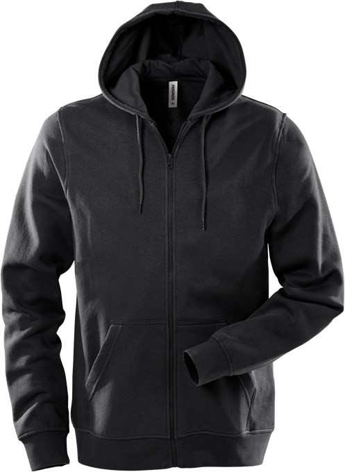 Se Kansas/Fristads A-Code sweatshirt m/ hætte og lynlås (Lysegrå, XL) hos Specialbutikken