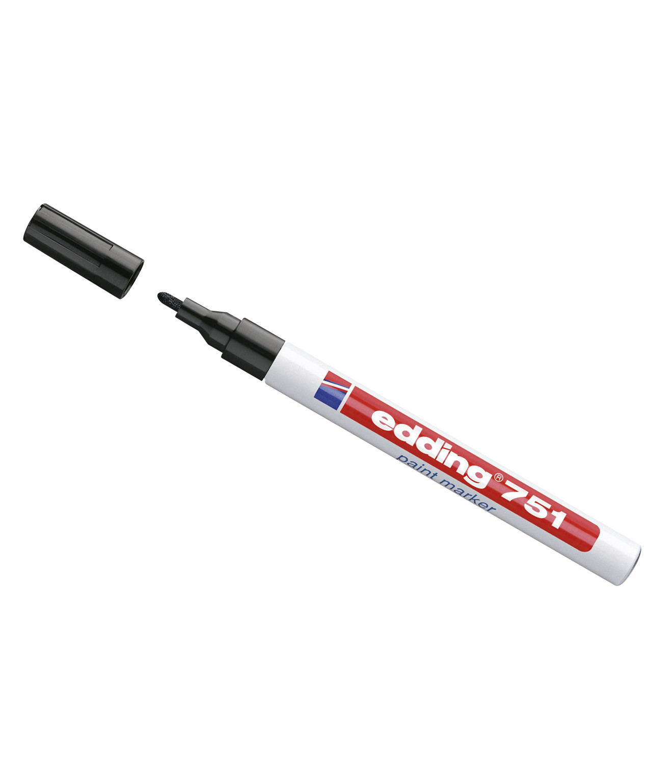 Marker Edding 751 permanent, sort rund spids 1-2mm