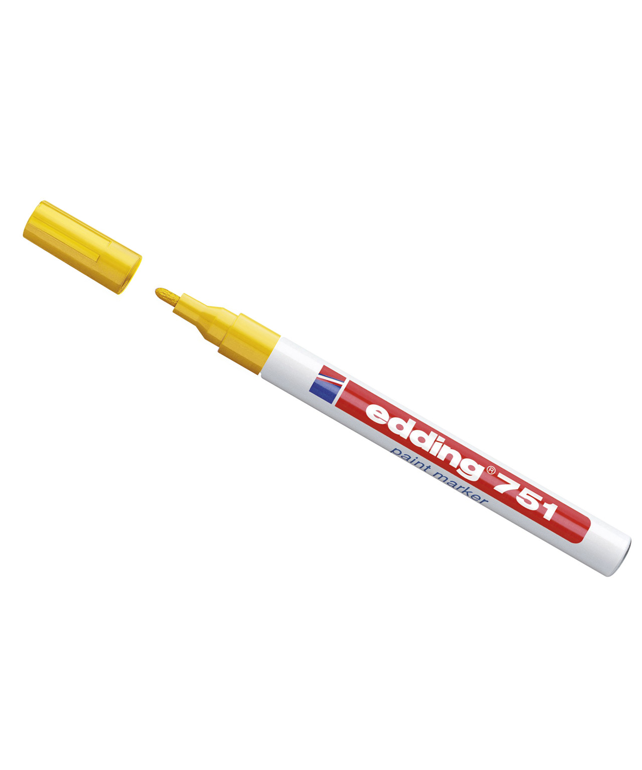 Marker Edding 751 permanent, gul rund spids 1-2mm
