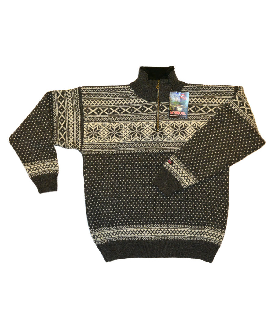 Se Norwool norsk sweater (Koksgrå, M) hos Specialbutikken