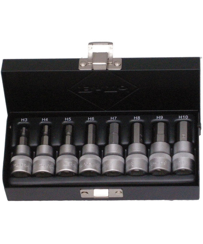 BaTo 3/8 kort stifttopsæt sekskantet m/ 8 dele