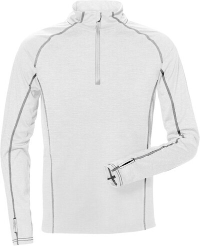 Se Kansas/Fristads sweatshirt med kort lynlås (Hvid, L) hos Specialbutikken