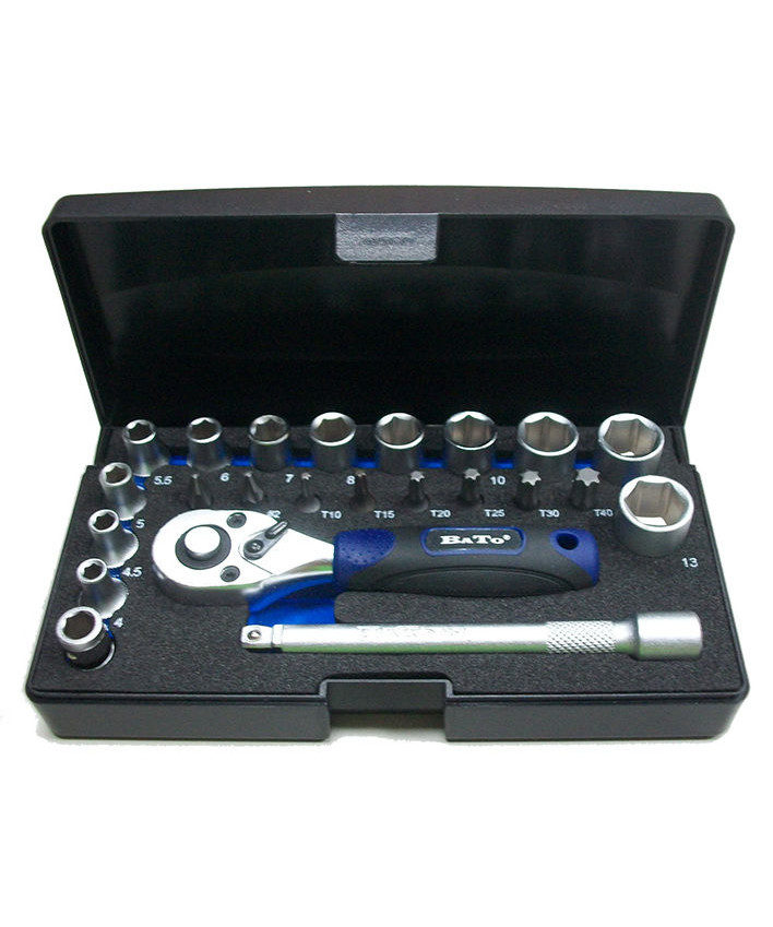 BATO Top/bitssæt 1/4" 6kt. 4-13mm. 23 dele.