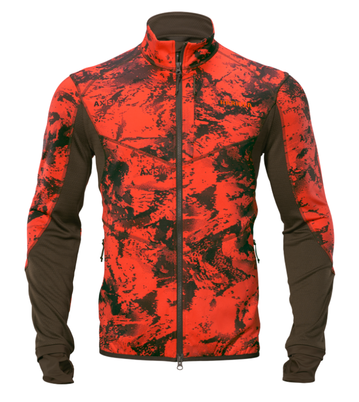 Se Härkila Wildboar Pro Fleece jakke (Orange/Shadowbrown, 2XL) hos Specialbutikken