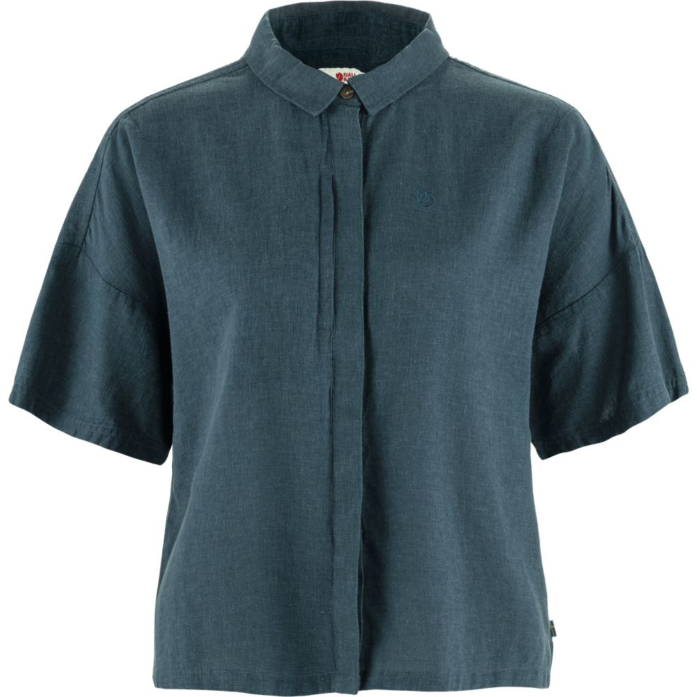 Fjällräven Womens Övik Hemp Camp Shirt S/S (Blå (MOUNTAIN BLUE/570) Large)