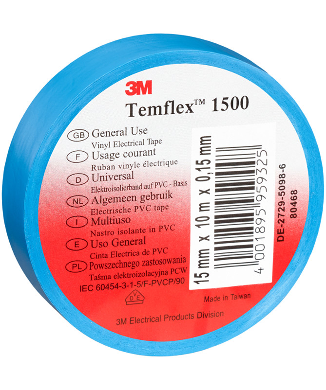 Se 3M Temflex 1500 isolerbånd blå hos Specialbutikken