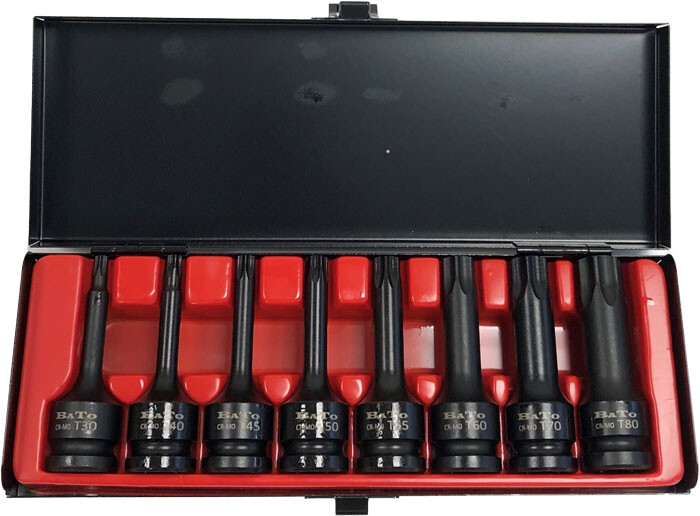 BaTo Kraftstifttopsæt 1/2" Torx 30-80 - 8 Dele