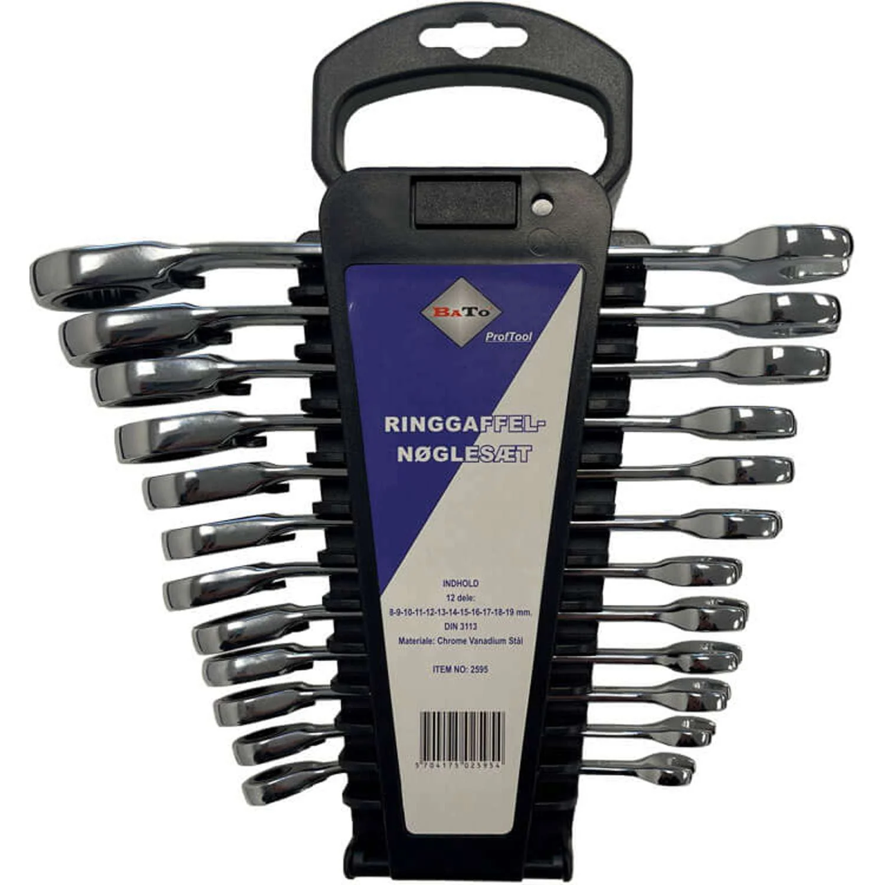 BaTo ringskraldenøglesæt m/ 15 grader vinklet hoved billede