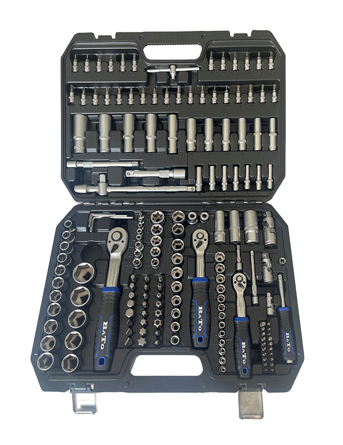 BATO Topnøglesæt kombisæt 1/4"+3/8"+1/2". 171 dele.