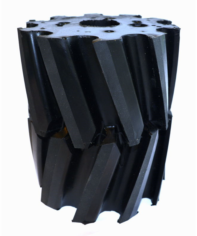 Skraberulle 155 mm sort 10 tands