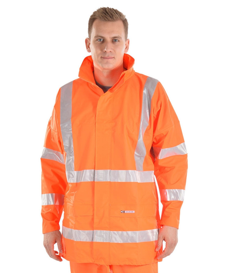 Se Ocean Comfort Heavy Hi-Vis jakke - EN471 kl. 3 (Hi Vis Orange, 4XL) hos Specialbutikken