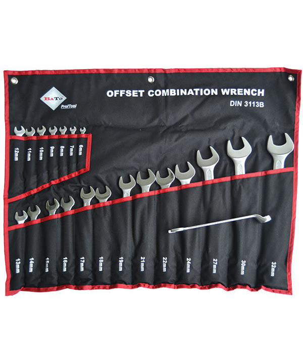 BATO Ringgaffelnøglesæt 6-32mm offset forkrøpning. 20 dele.