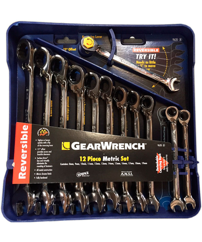 GearWrench ringskraldenøglesæt 12 dele 8-19 mm BaTo