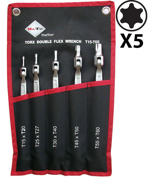 BATO Dobbelt lednøglesæt Torx 15-60. 5 dele