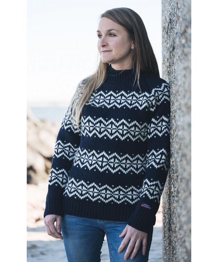 Se Norwool islandsk sweater - dame (Navy, 2XL) hos Specialbutikken