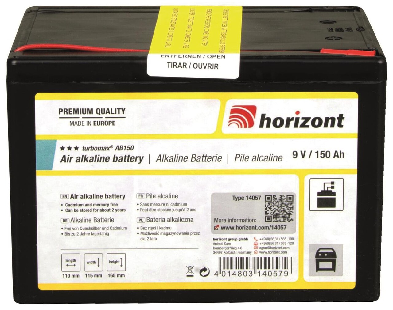Horizont Hegnsbatteri 9V - 150AH