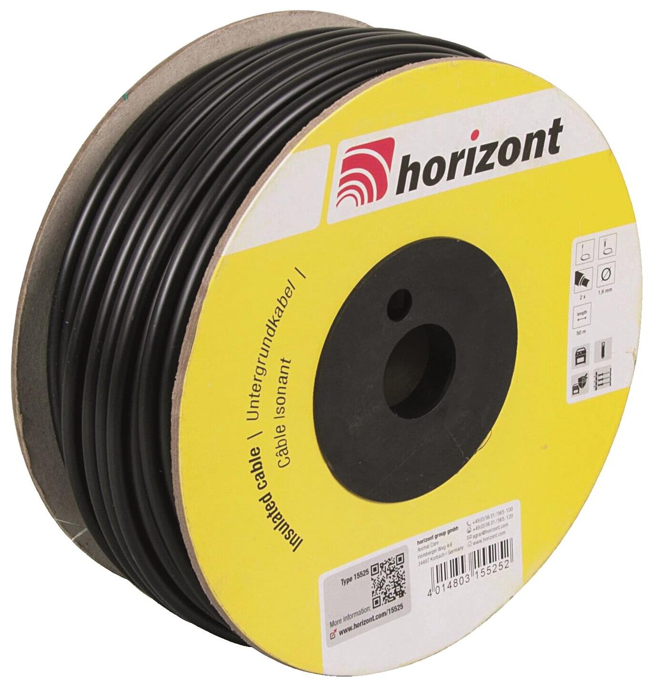 Horizont Jordkabel Isol. 1,6 mm - 50 m