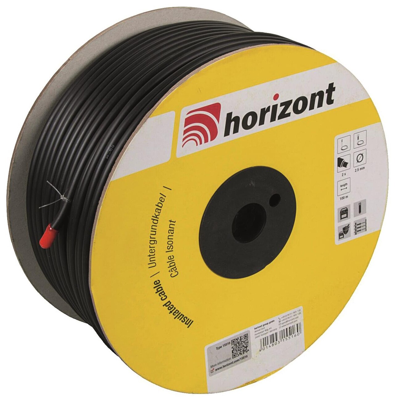 Horizont Jordkabel Isol. 2,5 mm 100 m