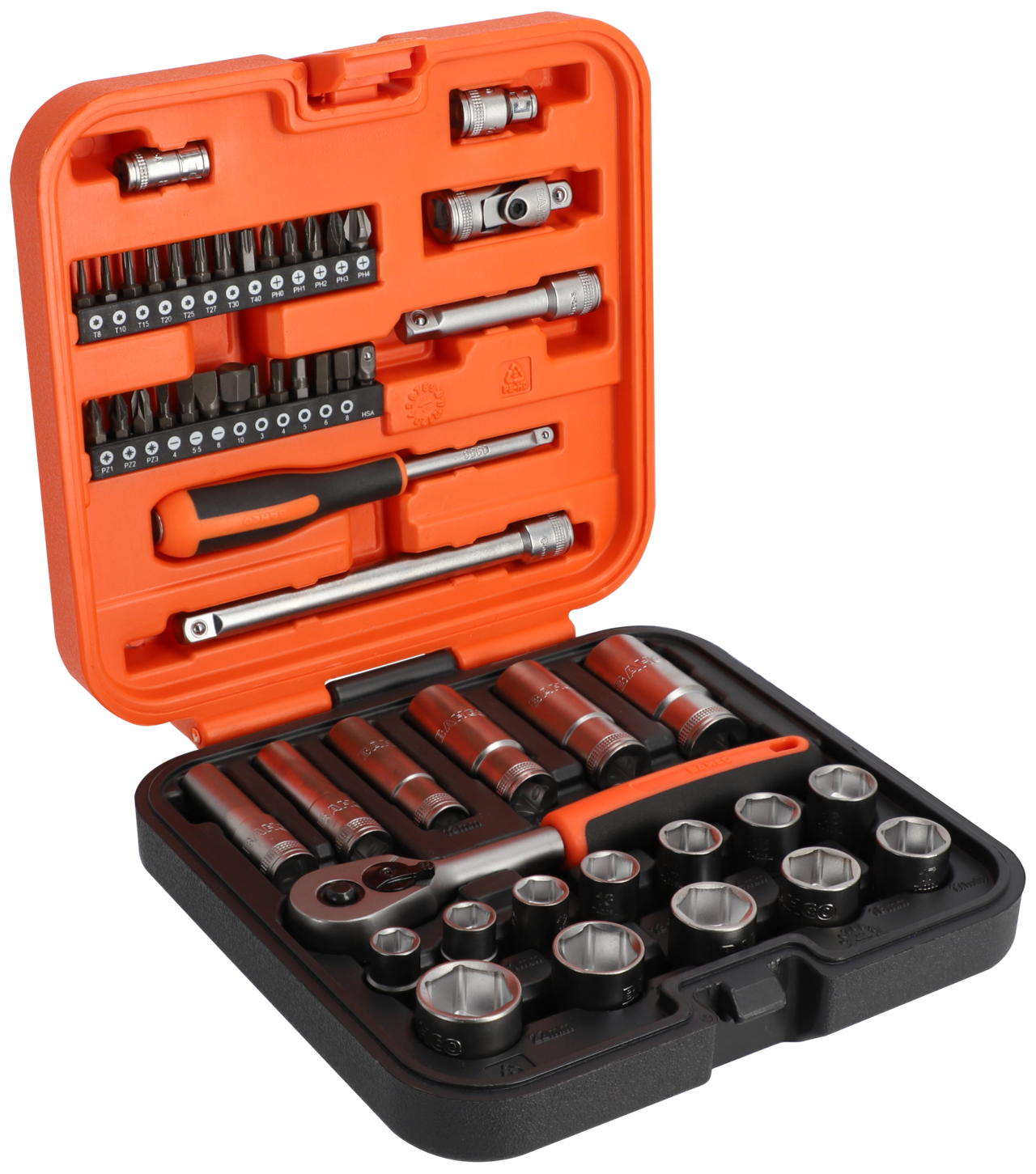 Bahco 1/4" + 3/8" Topnøglesæt m. 51 Dele