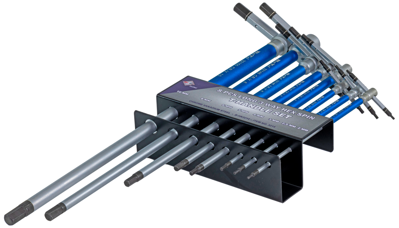 BATO T-Greb sæt ekstra lang 2-10mm. 8 dele.