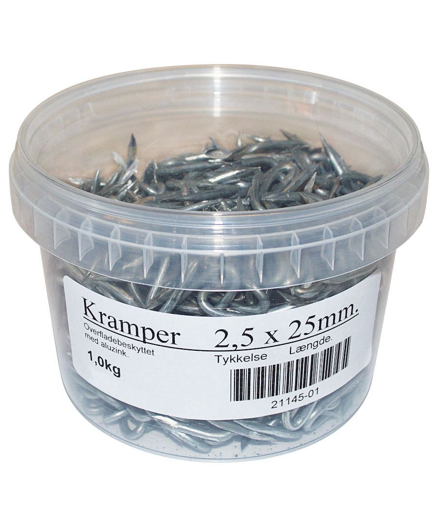 Hegnskramper alu/zink 2,5/25 mm 1 kg billede
