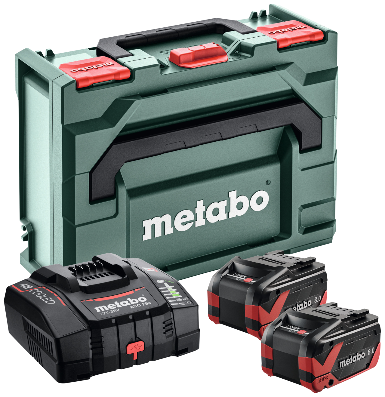 Metabo 18V Batterisæt m/ 2 stk 8,0 Ah x LiHDX + Oplader ASC290