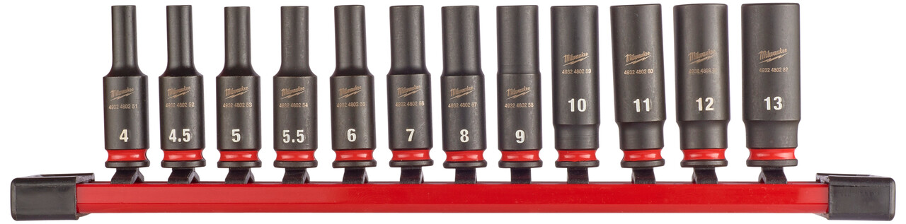 Milwaukee Shockwave Slagtopsæt 1/4&quot; 4-13 mm