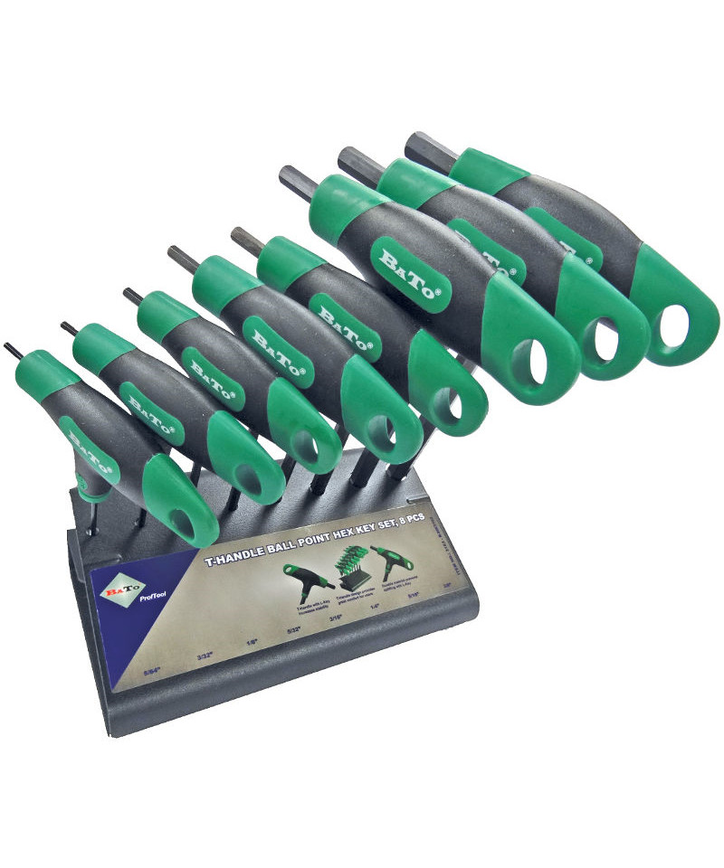 BATO T-Greb stiftnøglesæt 5/64" - 3/8". 8 dele.