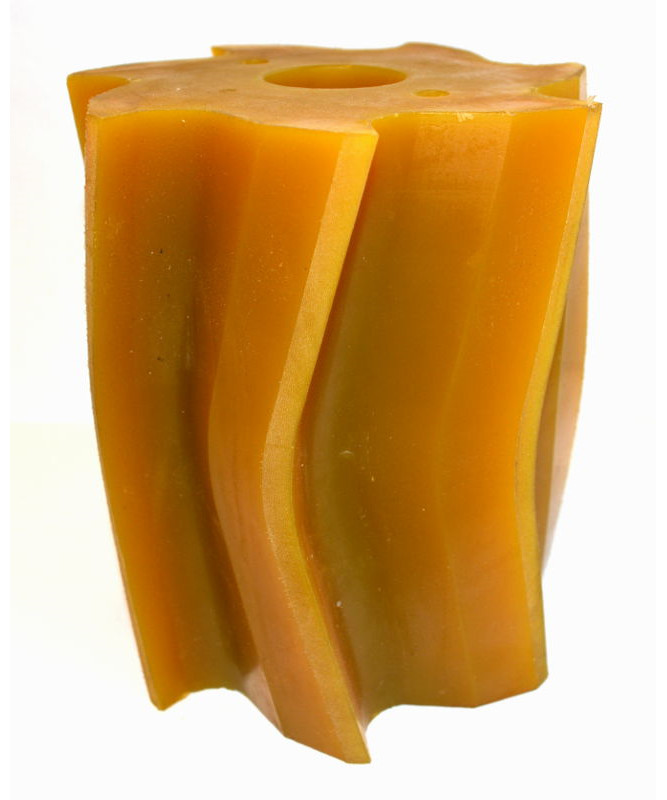 Skraberulle 155 mm gul 7 tands buet