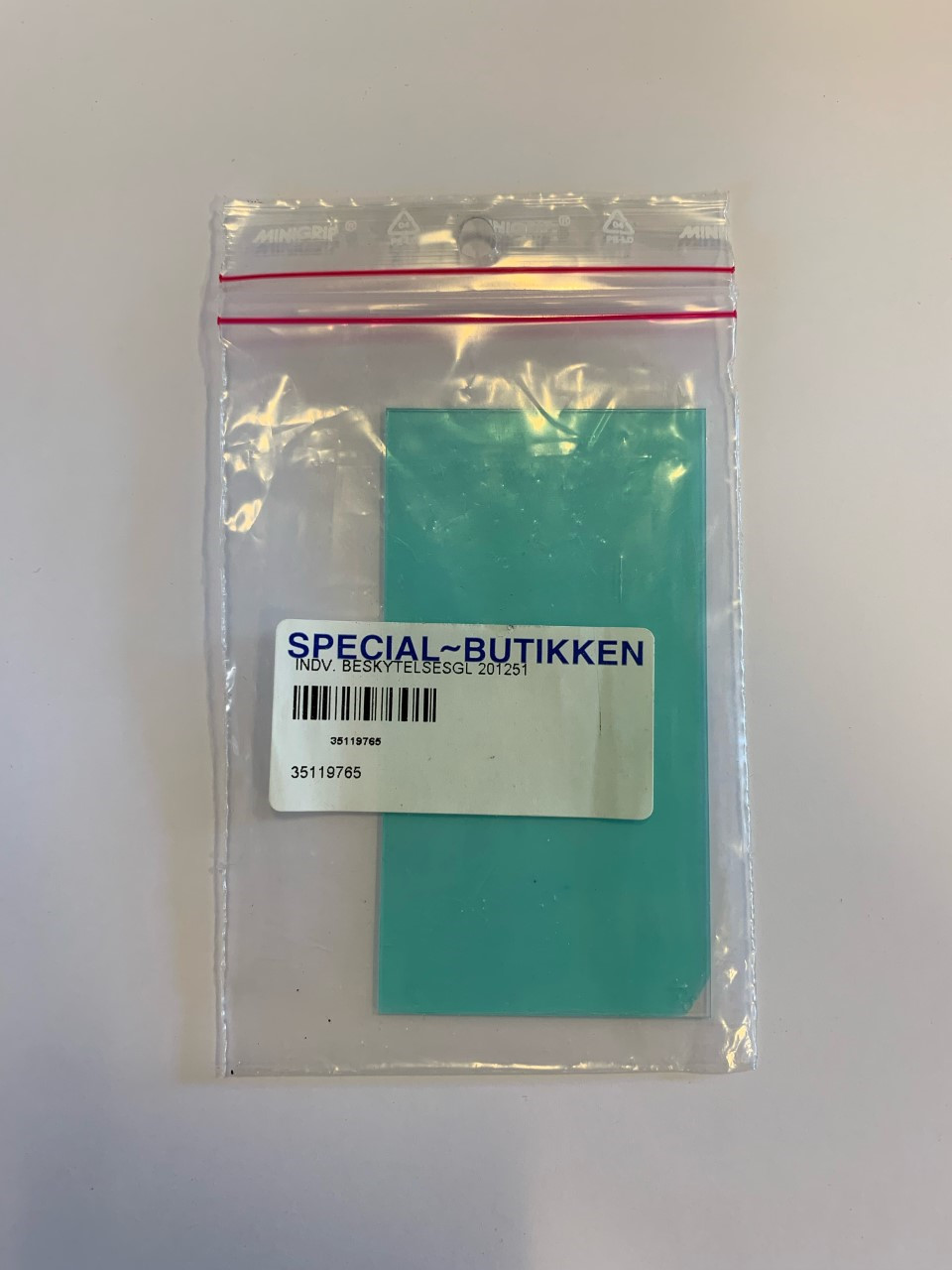 Indvendigt beskyttelsesglas til svejsehjelm