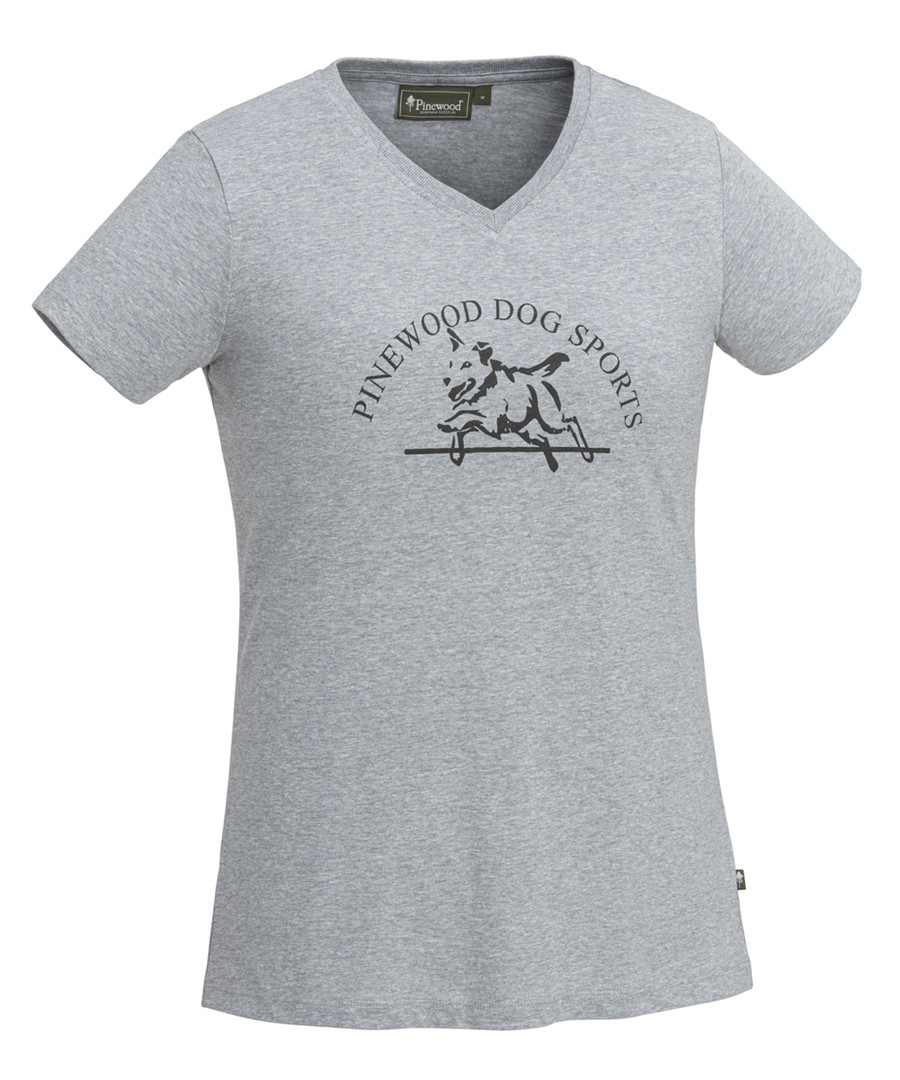 Pinewood Dog Sport T-Shirt - Dame (Light Grey Melange, S)