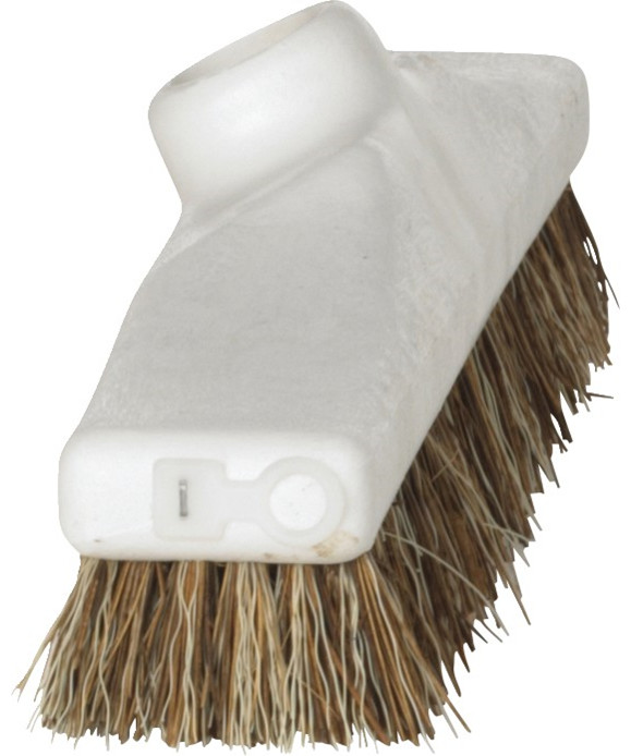 Gulvskrubbe, Vikan, hvid, bassine/PP, 30 cm, stive børstehår, 81% genanvendt plast - 30 cm - Børster og koste - Gevind - Husholdningsrengøringsrekvisitter